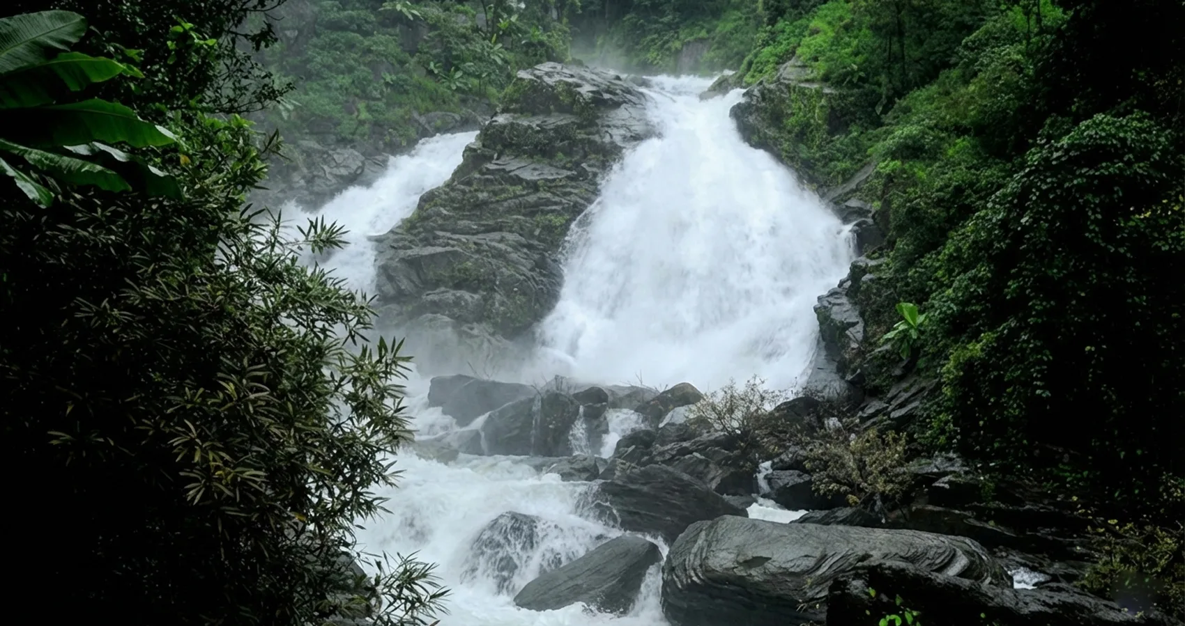 Meenmutty Waterfalls in Wayanad